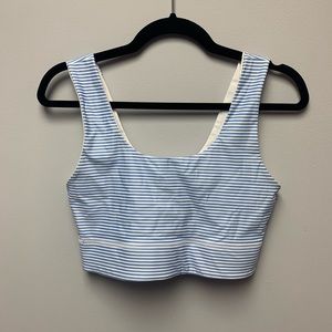 Fabletics sports bra, size medium, blue and white striped!